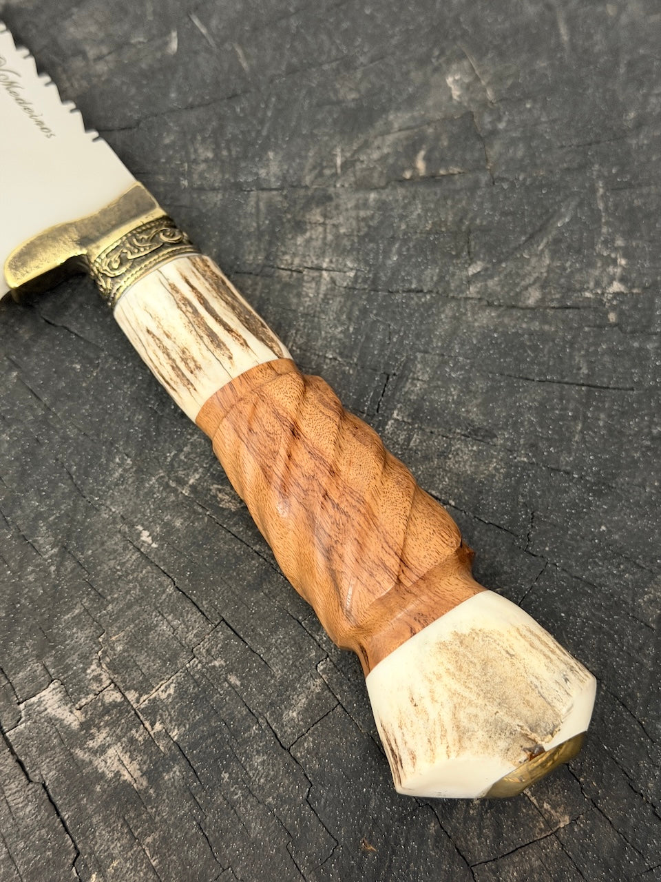 9" Artisan BBQ Knife, Deer Antler, SS440 - 230mm