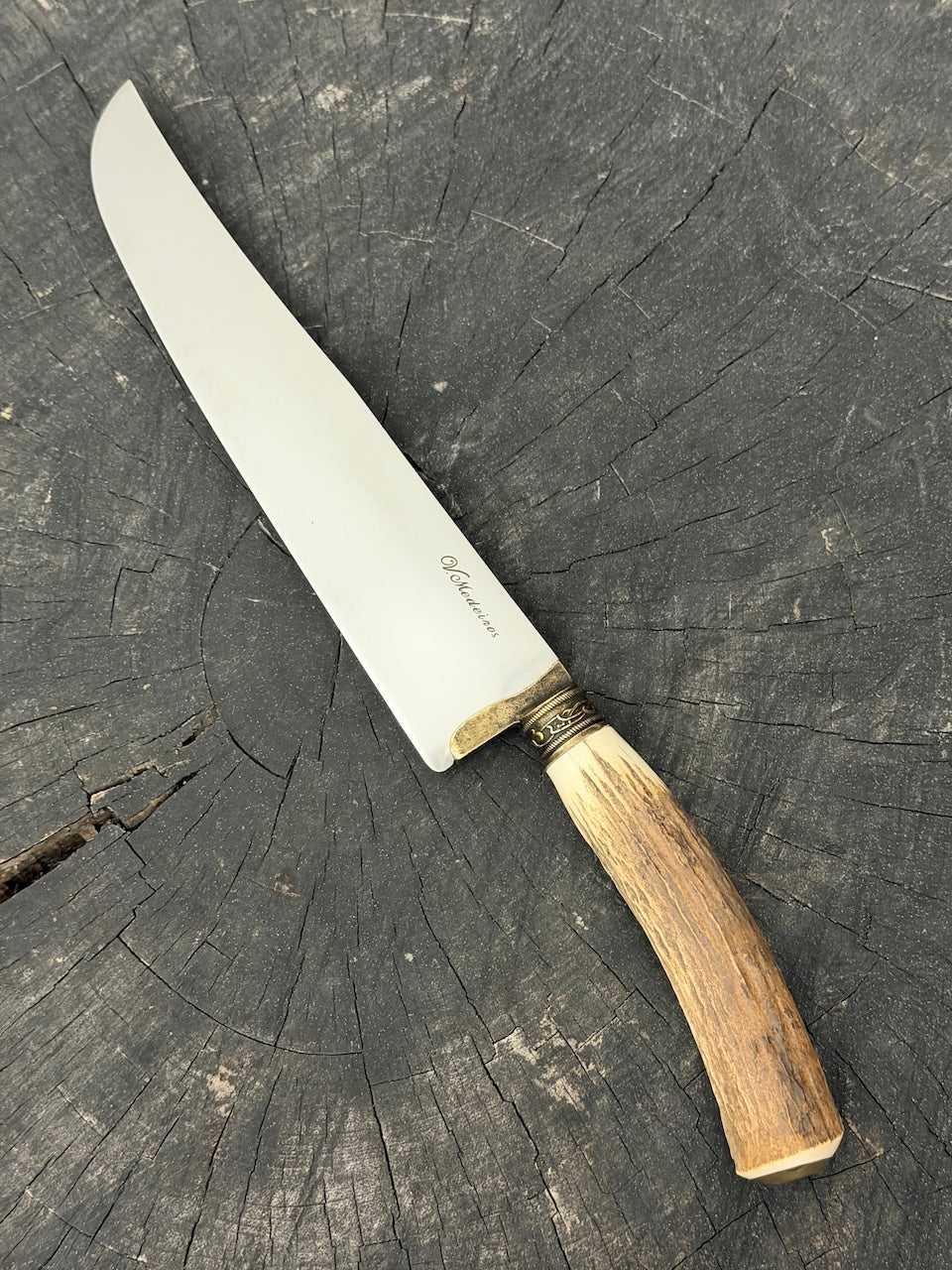 9" Artisan BBQ Knife, Deer Antler, SS440 - 230mm