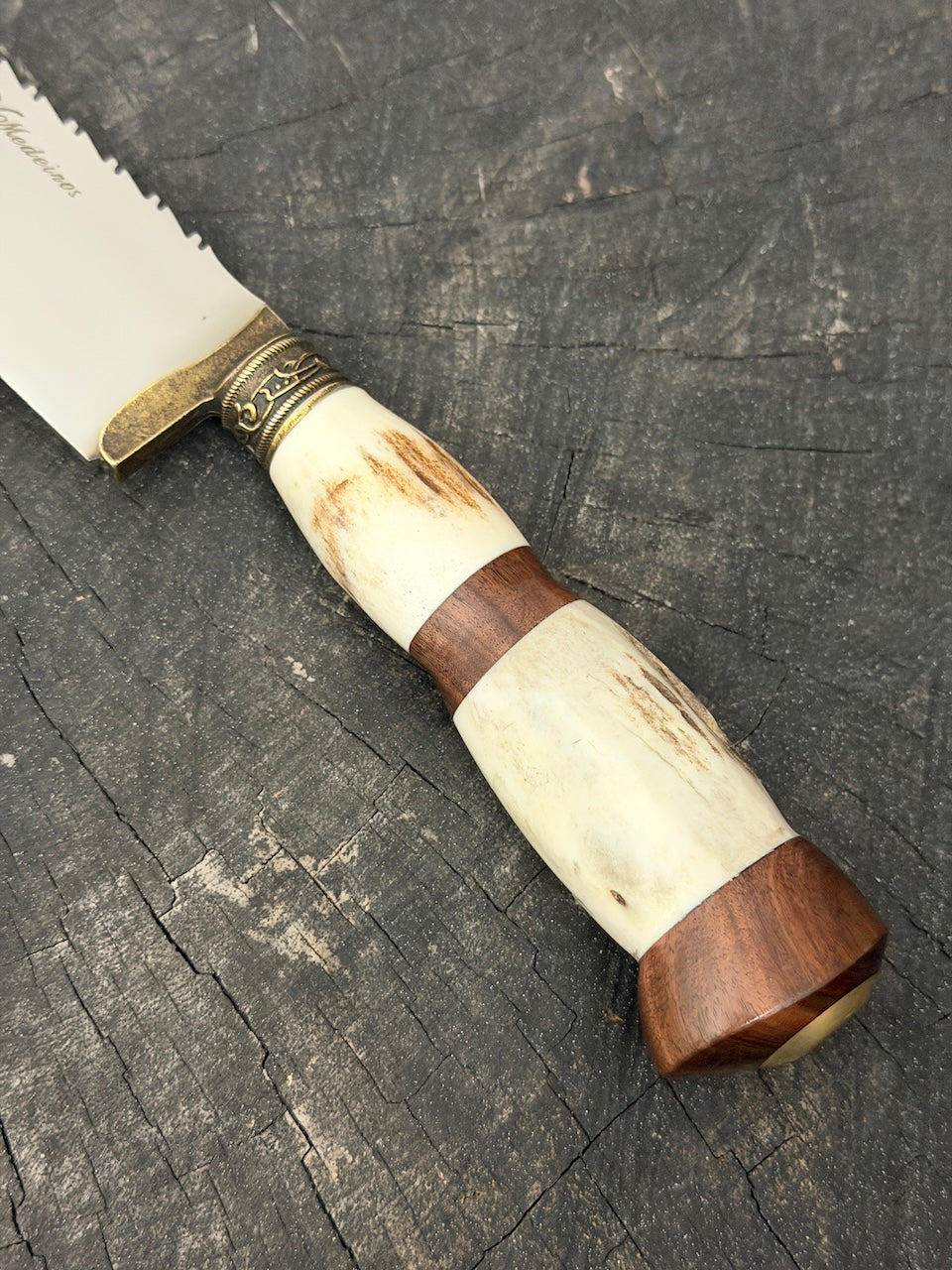 10" Butchers Knife, Deer Antler, SS440 - 250mm