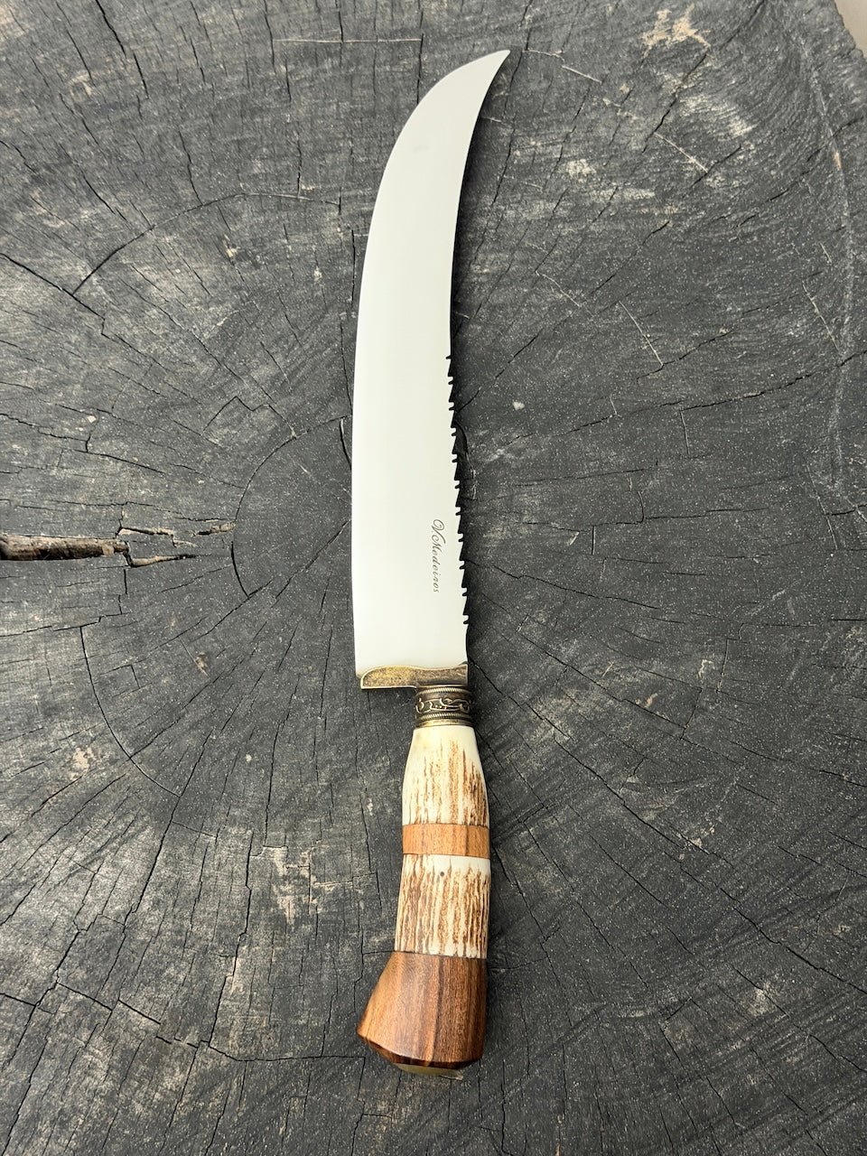 10" Butchers Knife, Deer Antler, SS440 - 250mm