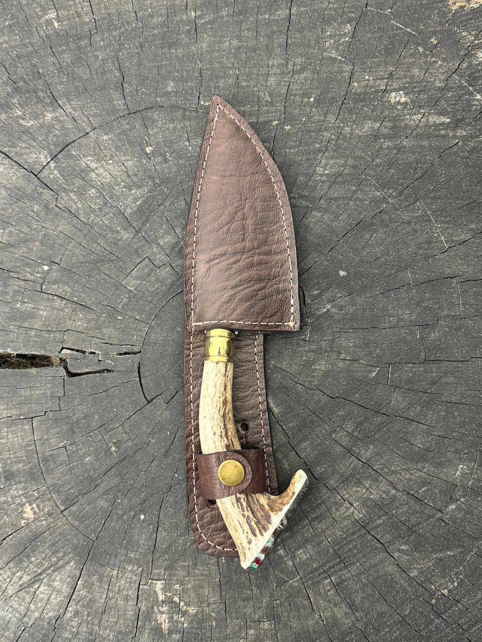 4” Skinner Knife, Deer Antler - SS420 - 105mm