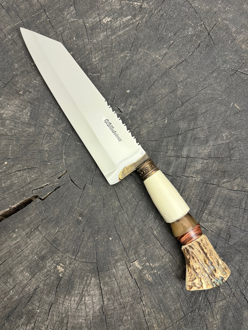 9" Bunka Pro Knife, Deer Antler, SS440 - 220mm