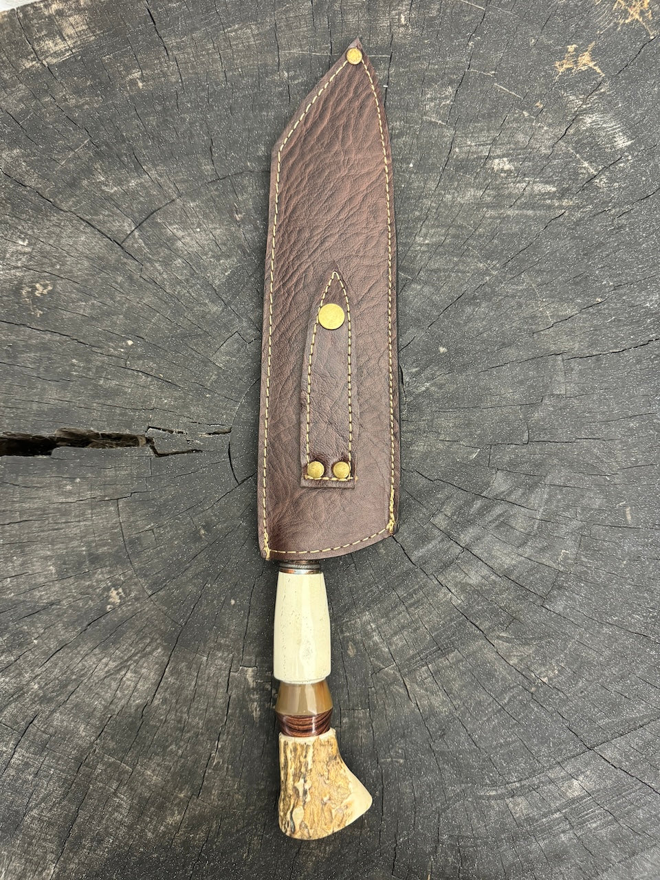 9" Bunka Pro Knife, Deer Antler, SS440 - 220mm