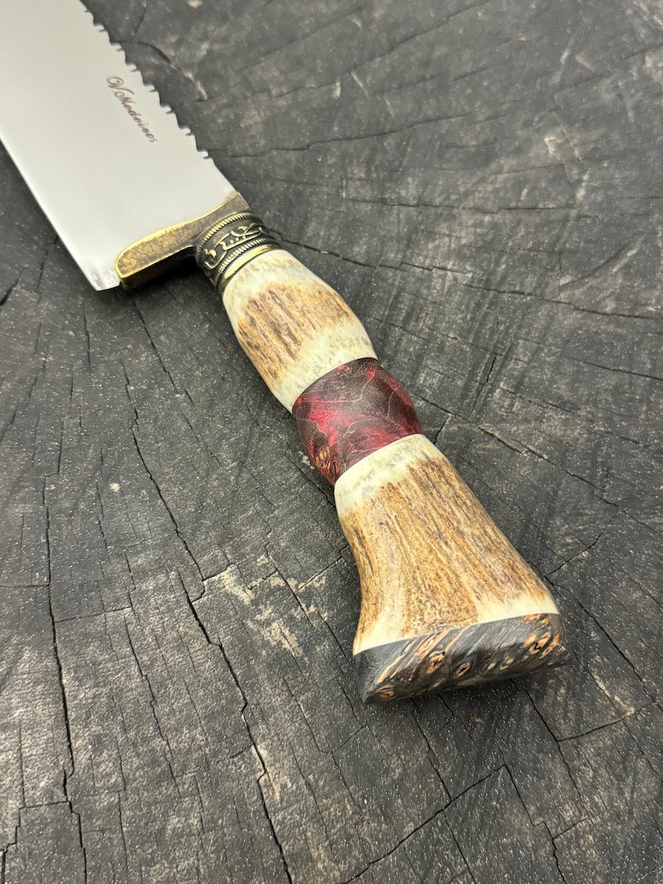8" Artisan Knife, Deer Antler, SS440 - 210mm