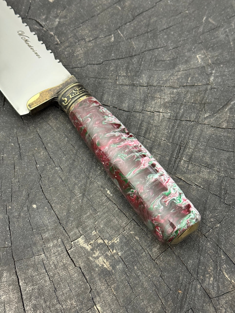 8" Artisan Knife, Custom Block, SS440 - 200mm