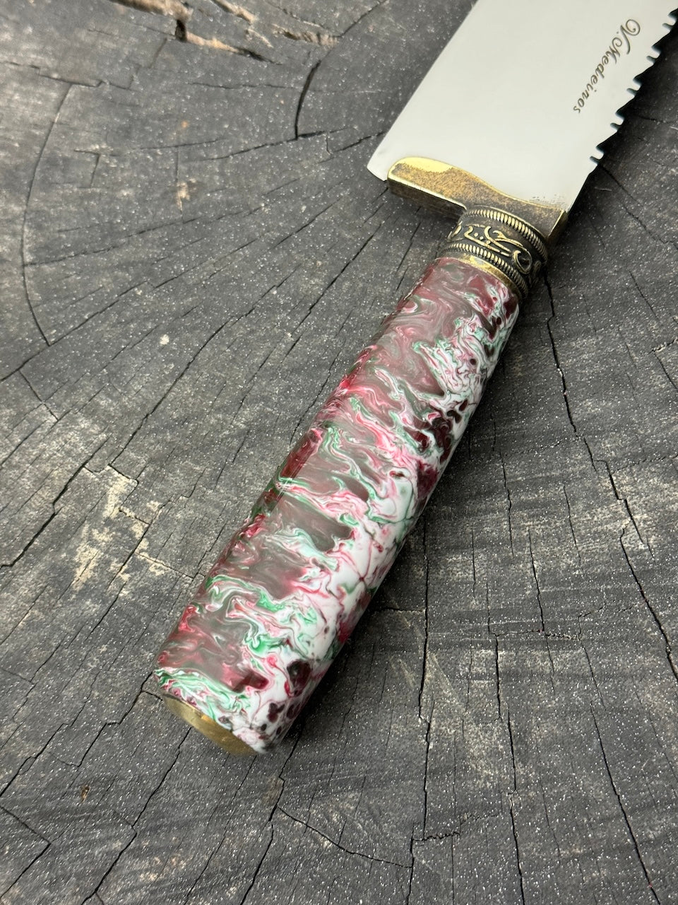 8" Artisan Knife, Custom Block, SS440 - 200mm