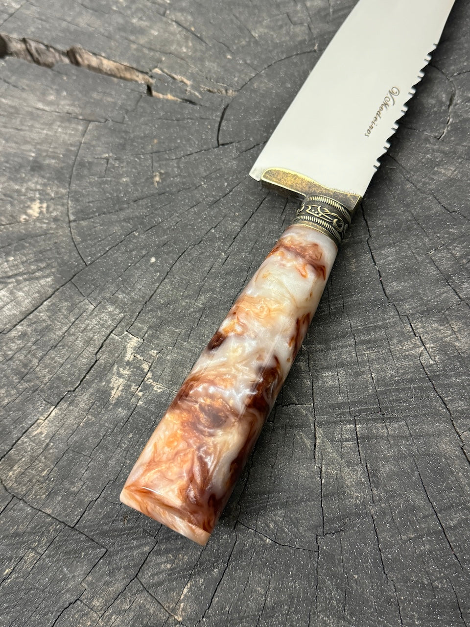 8" Artisan Knife, Custom Block, SS440 - 200mm
