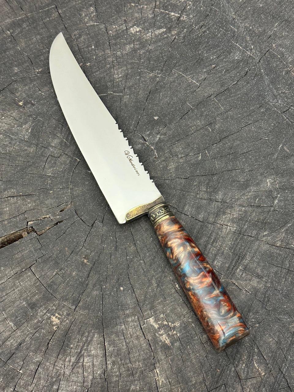 8" Artisan Knife, Custom Block, SS440 - 200mm