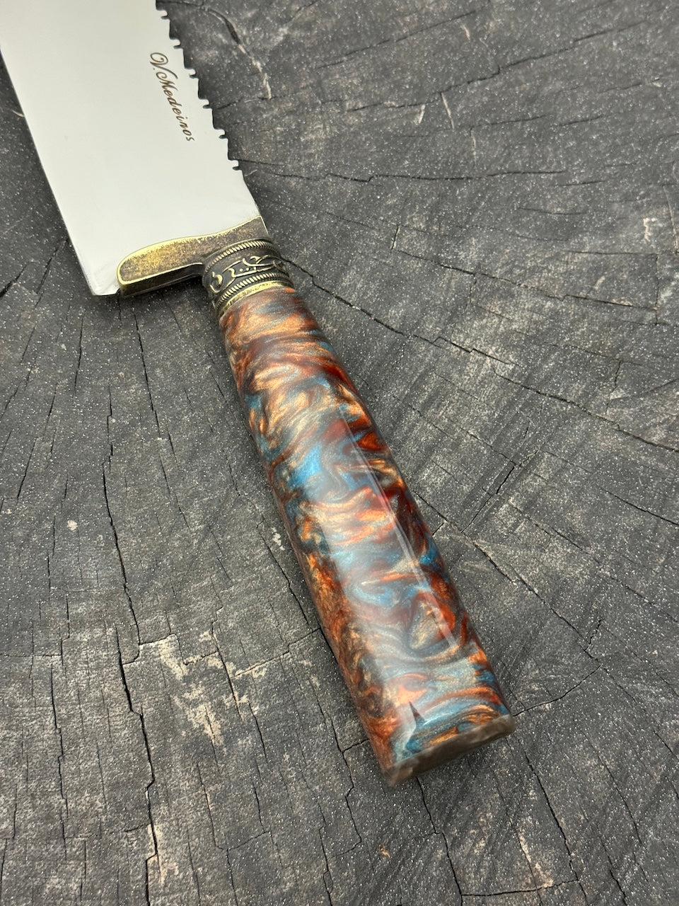 8" Artisan Knife, Custom Block, SS440 - 200mm