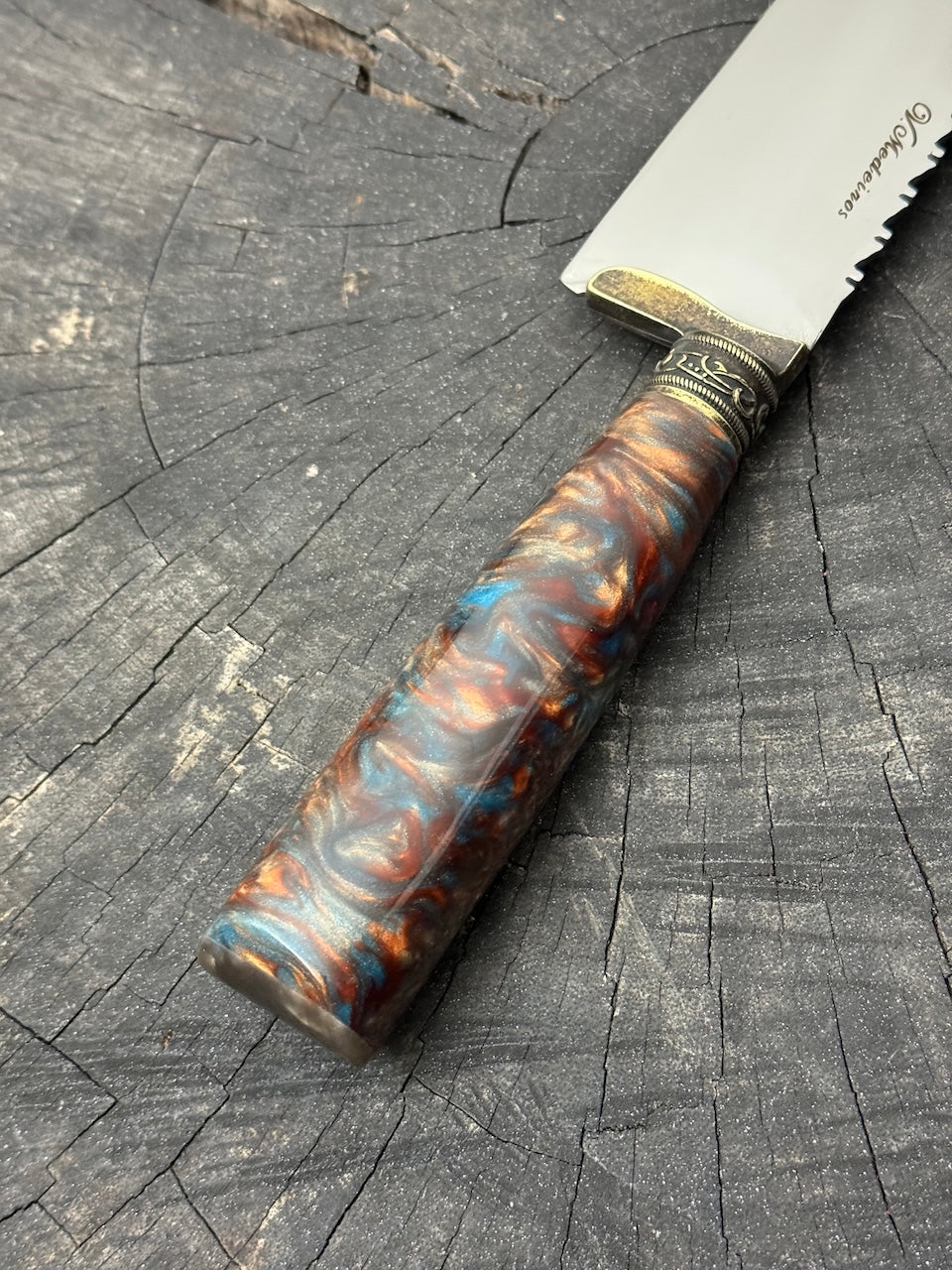 8" Artisan Knife, Custom Block, SS440 - 200mm