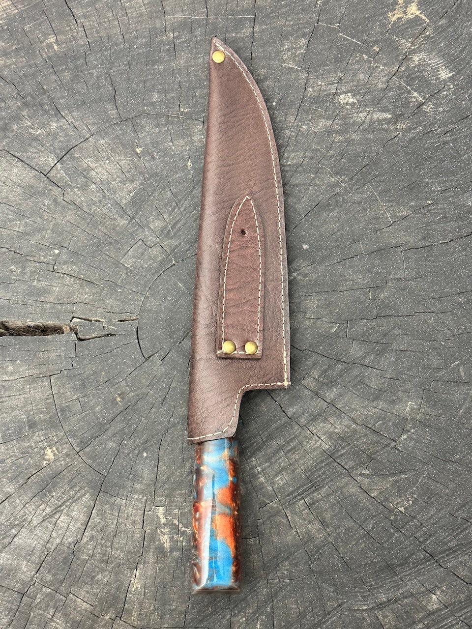 8" Artisan Knife, Custom Block, SS440 - 200mm