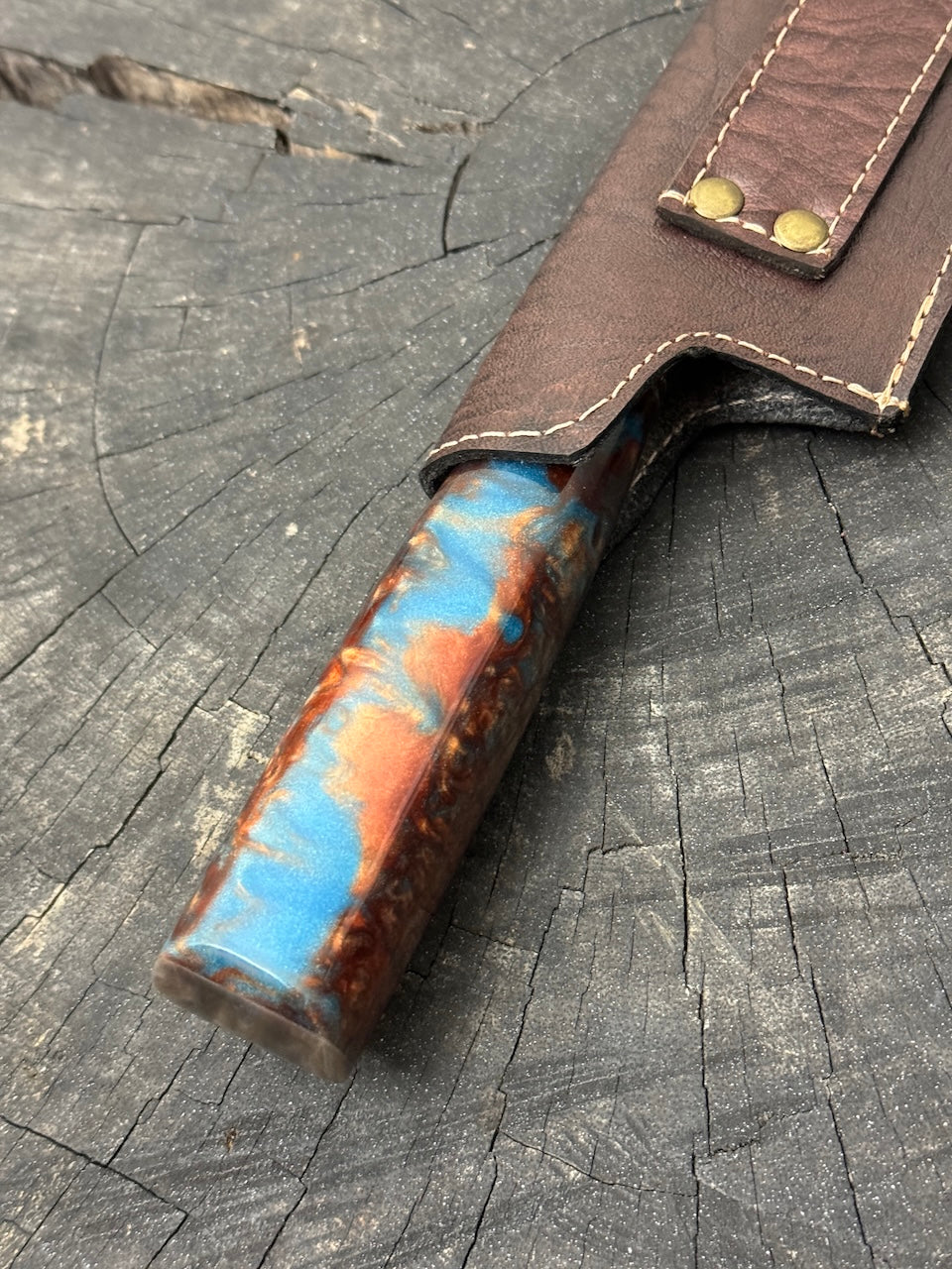 8" Artisan Knife, Custom Block, SS440 - 200mm