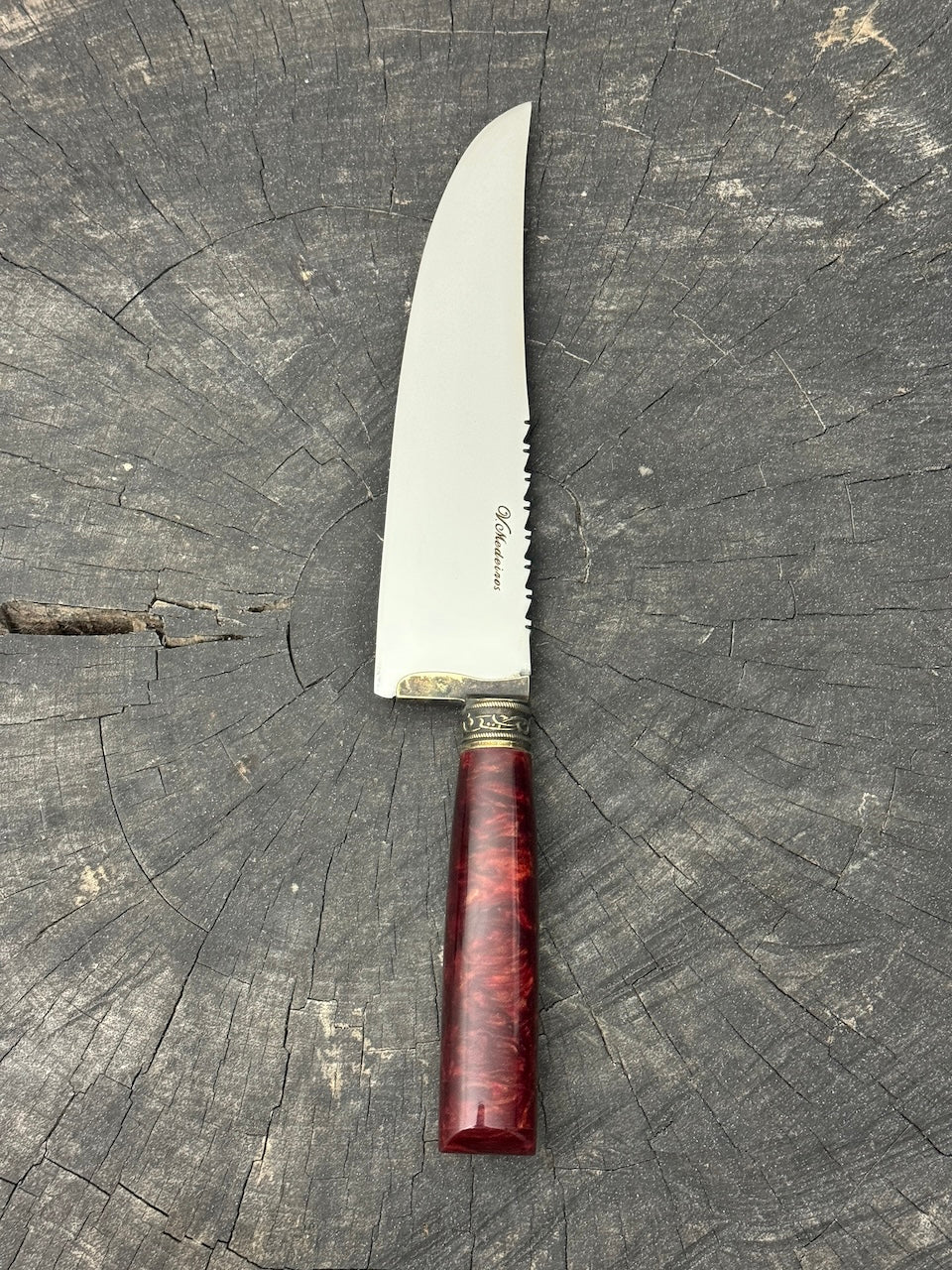 8" Artisan Knife, Custom Block, SS440 - 200mm