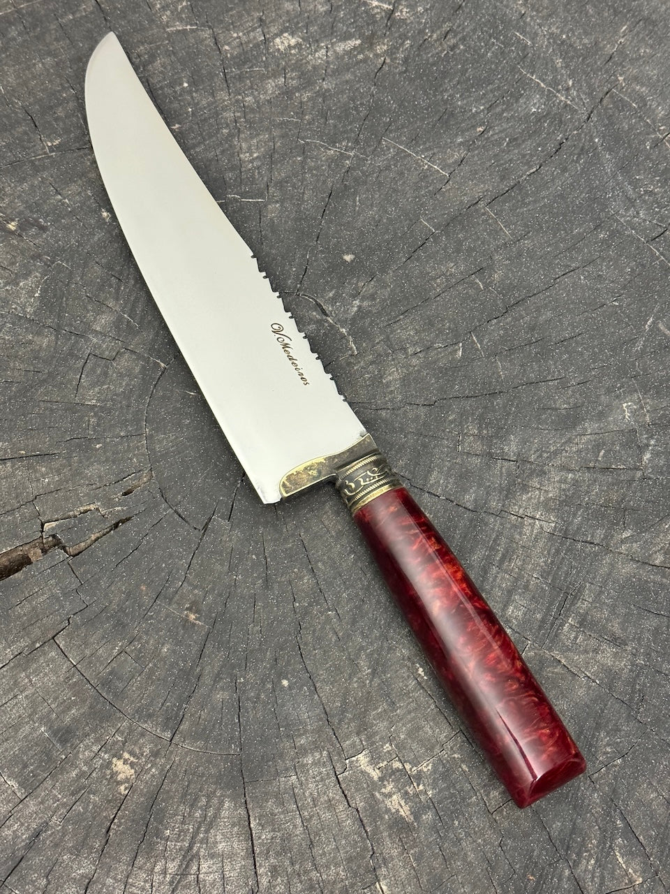 8" Artisan Knife, Custom Block, SS440 - 200mm