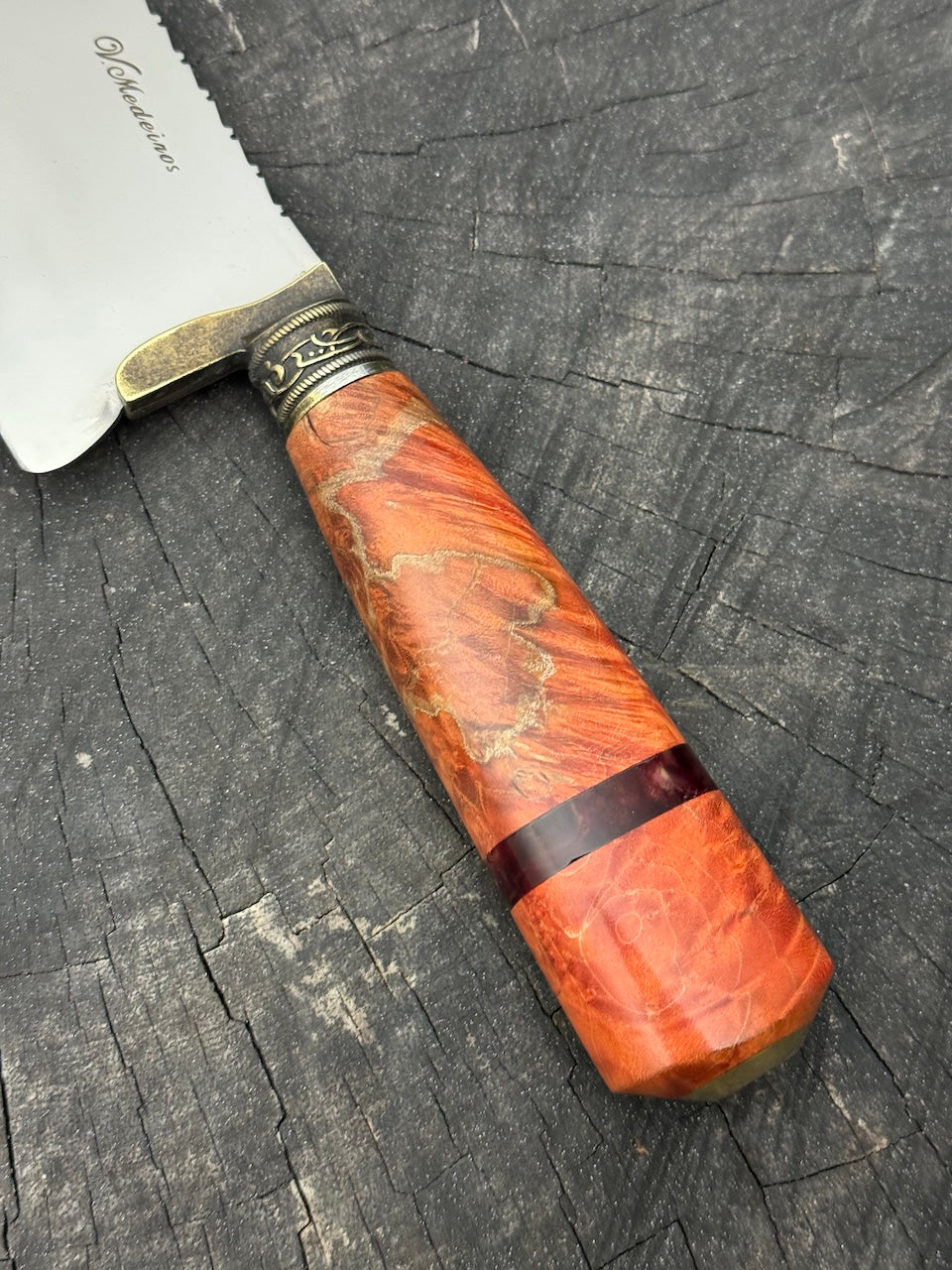 8" Picanha Chef Knife, Maple Burl, SS440 - 200mm