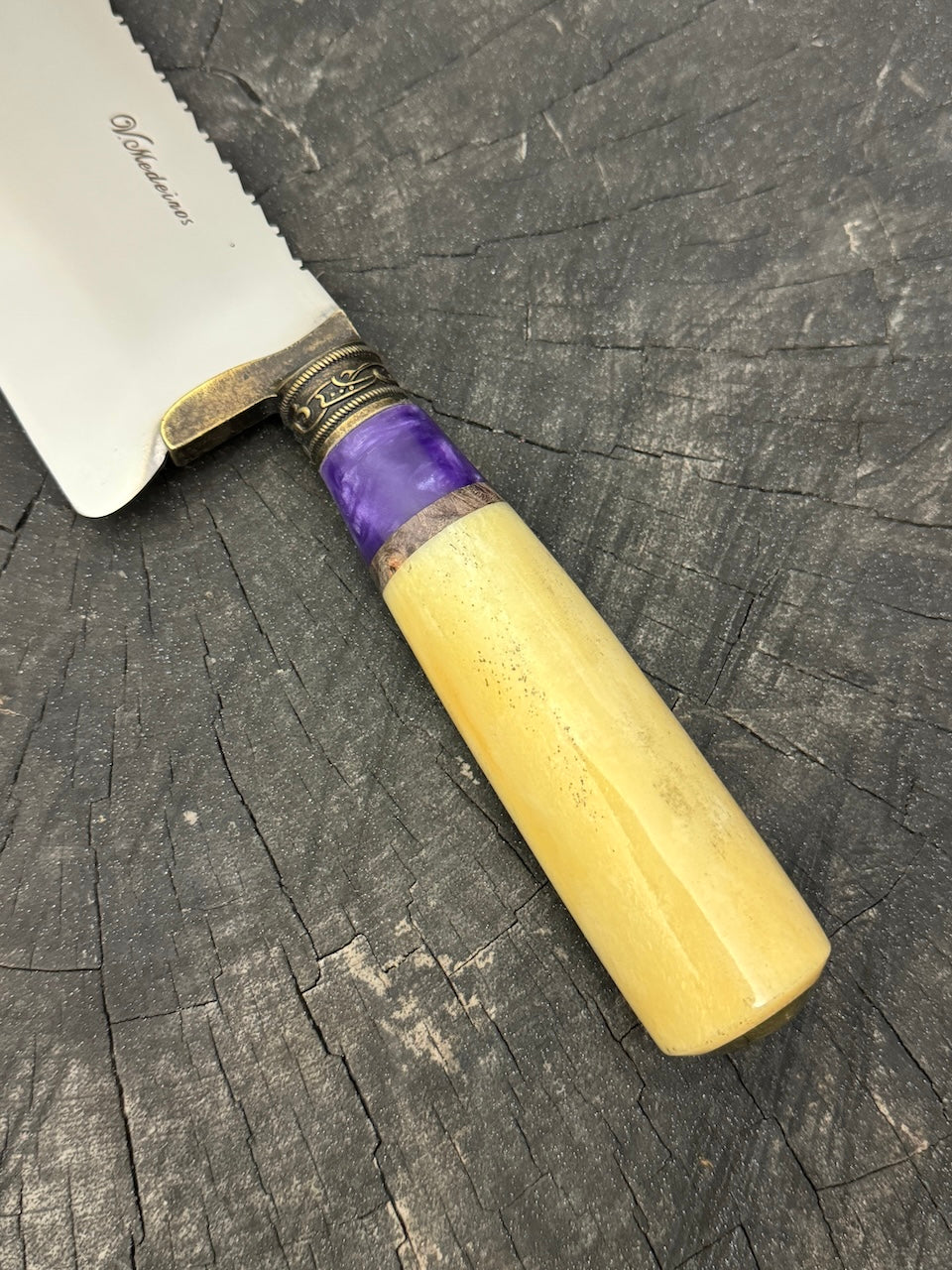 8" Picanha Chef Knife, Ostrich Bone, SS440 - 200mm