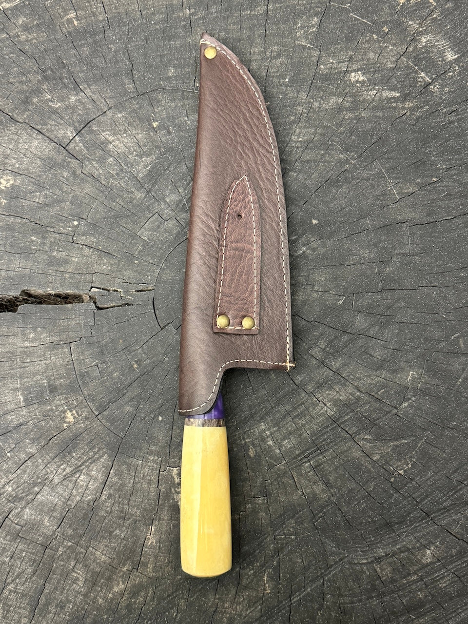 8" Picanha Chef Knife, Ostrich Bone, SS440 - 200mm