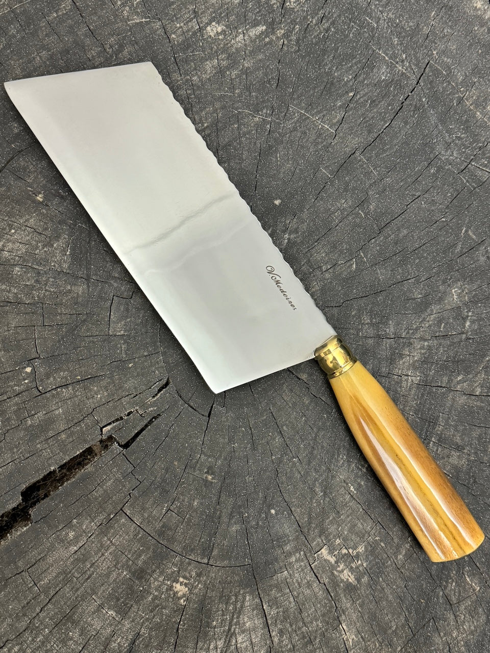 8" Chefs Cleaver, Ostrich Bone, SS440 - 200mm