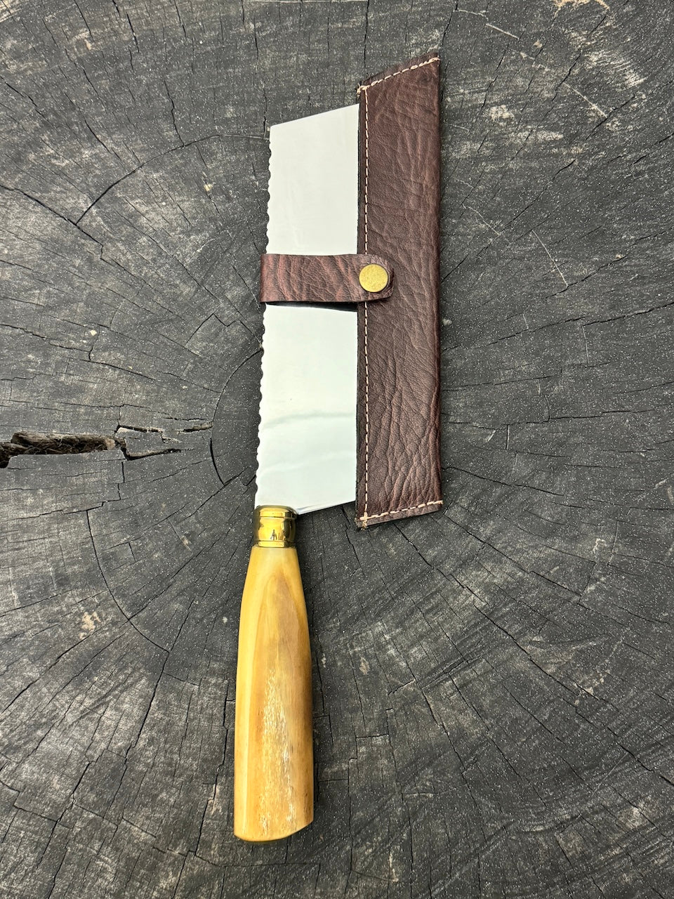 8" Chefs Cleaver, Ostrich Bone, SS440 - 200mm
