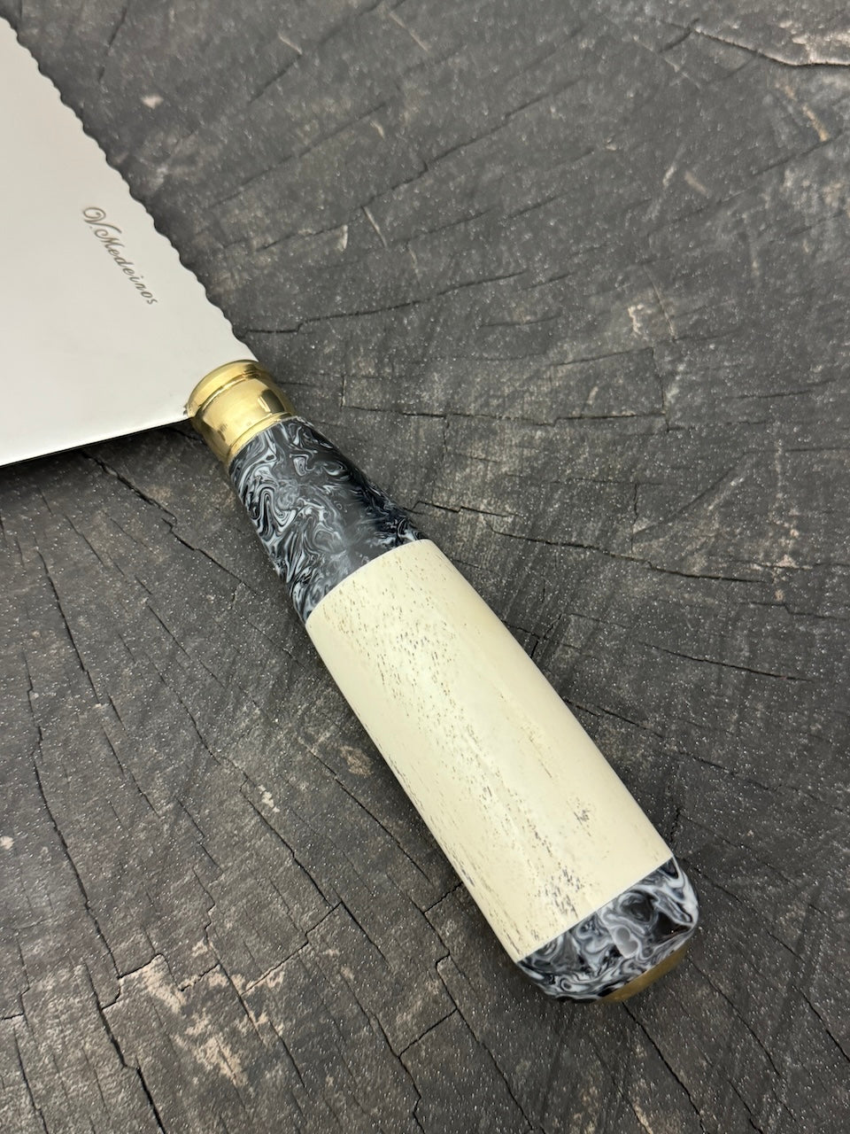 8" Chefs Cleaver, Ostrich Bone, SS440 - 200mm