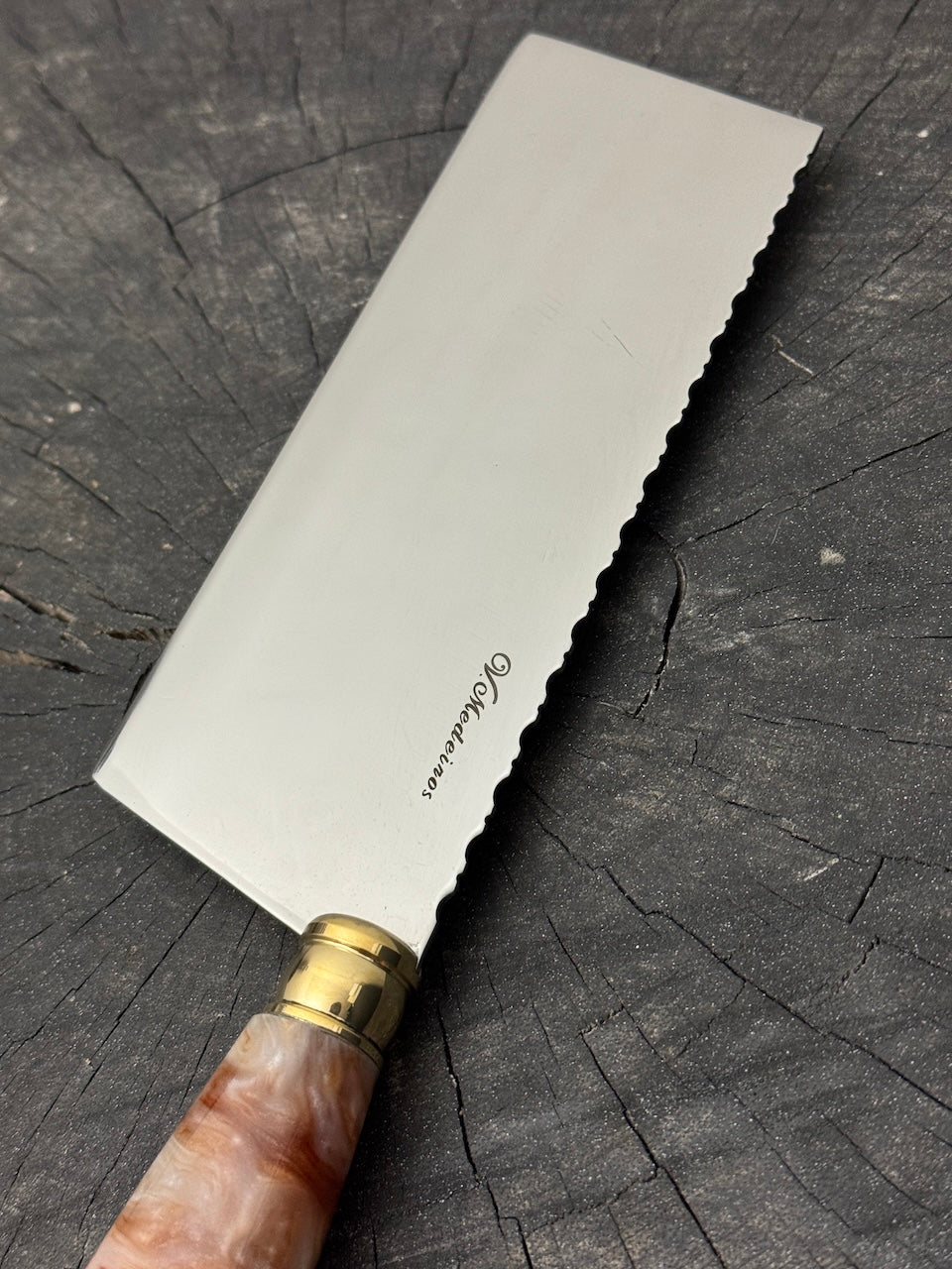 8" Chefs Cleaver, Custom Block, SS440 - 200mm