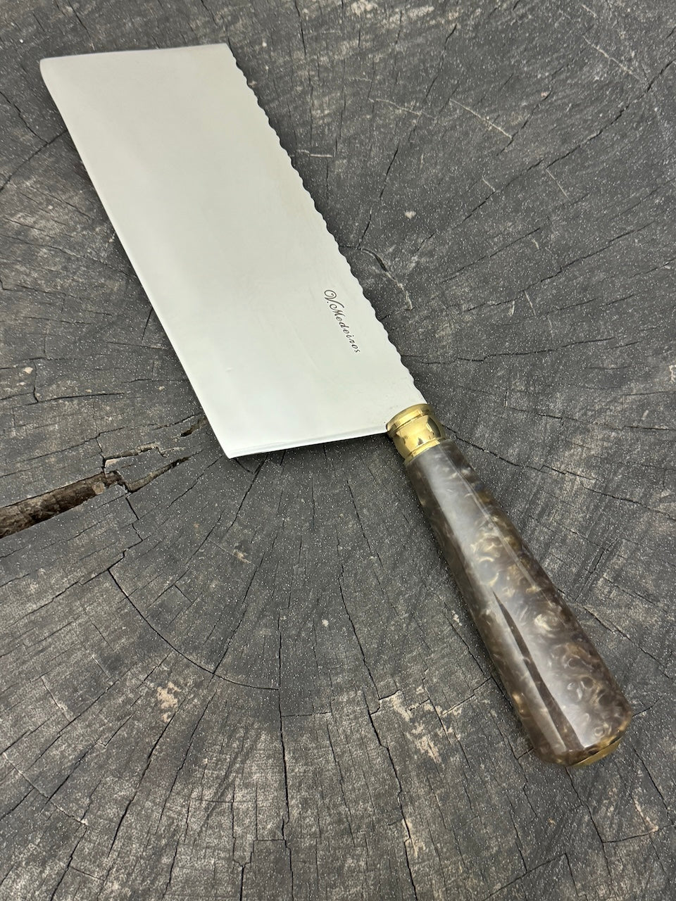 8" Chefs Cleaver, Custom Block, SS440 - 200mm
