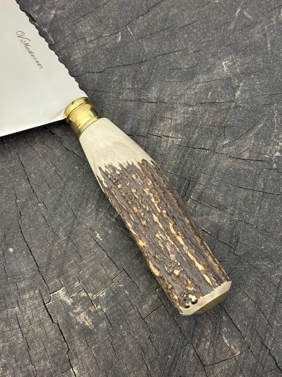 8" Chefs Cleaver, Deer Antler, SS440 - 200mm