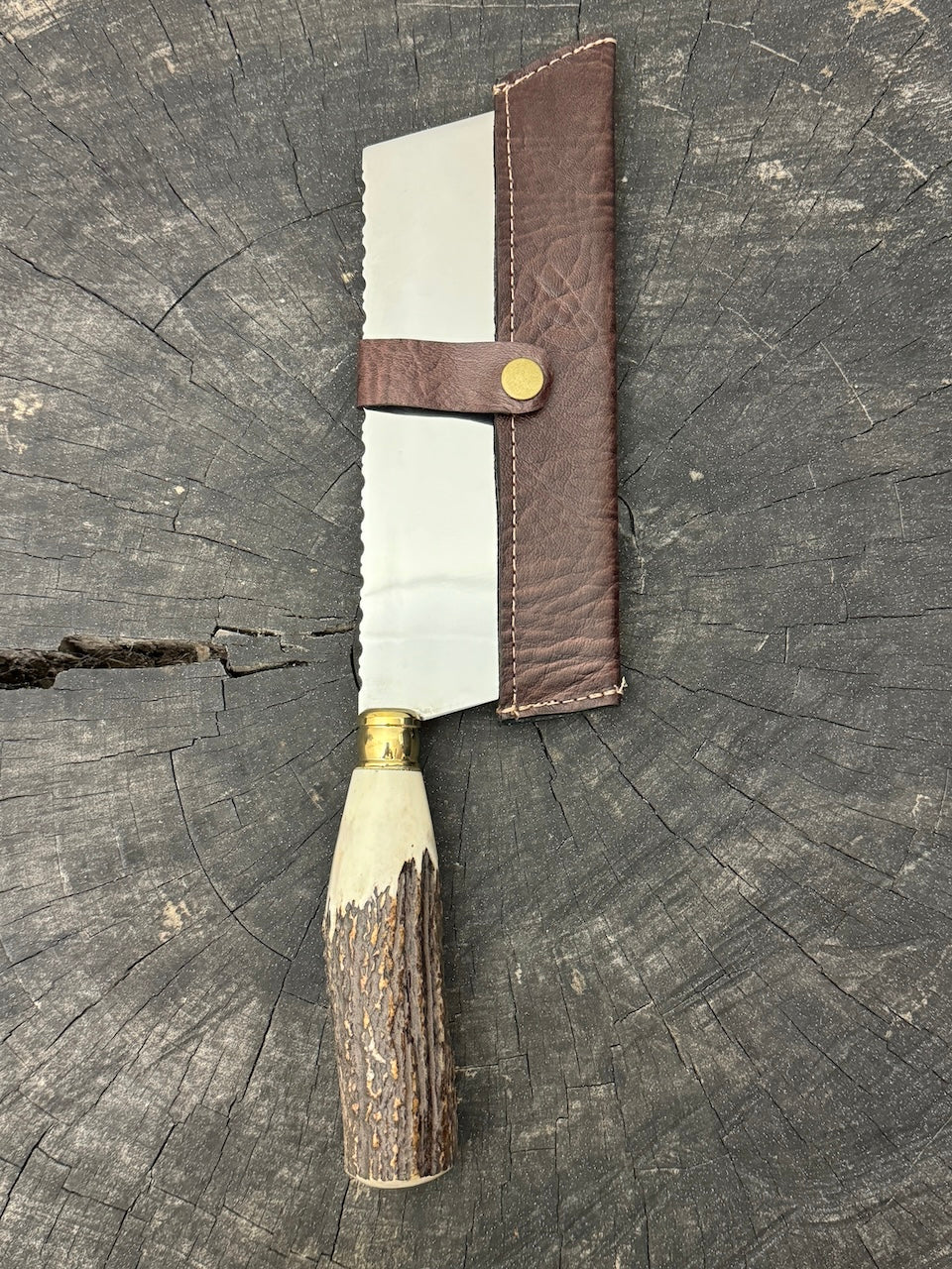 8" Chefs Cleaver, Deer Antler, SS440 - 200mm