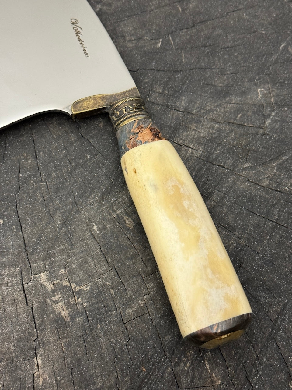 8" Cutelo / Cleaver, Ostrich Bone, SS440 - 190mm