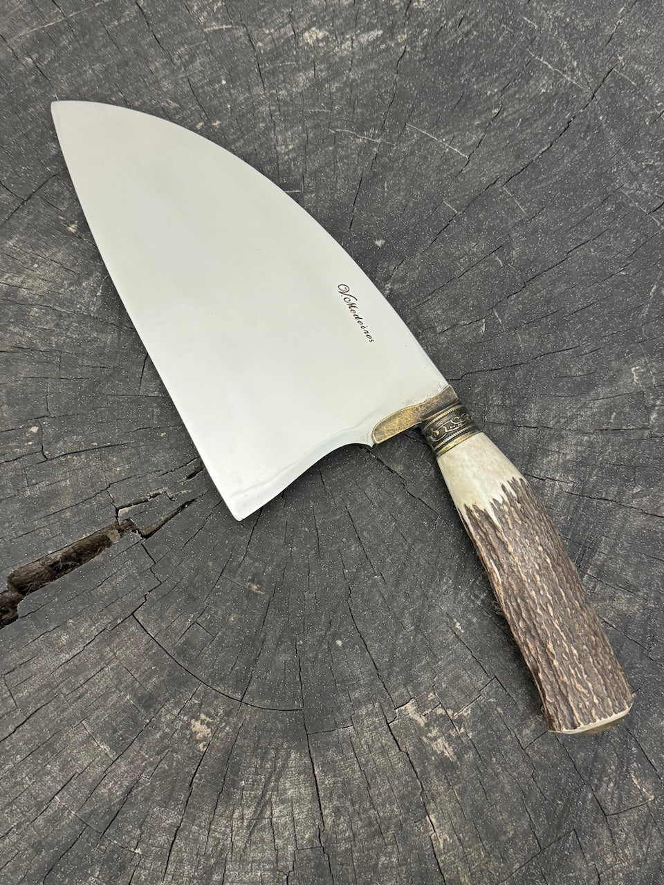 8" Cutelo / Cleaver, Deer Antler, SS440 - 190mm