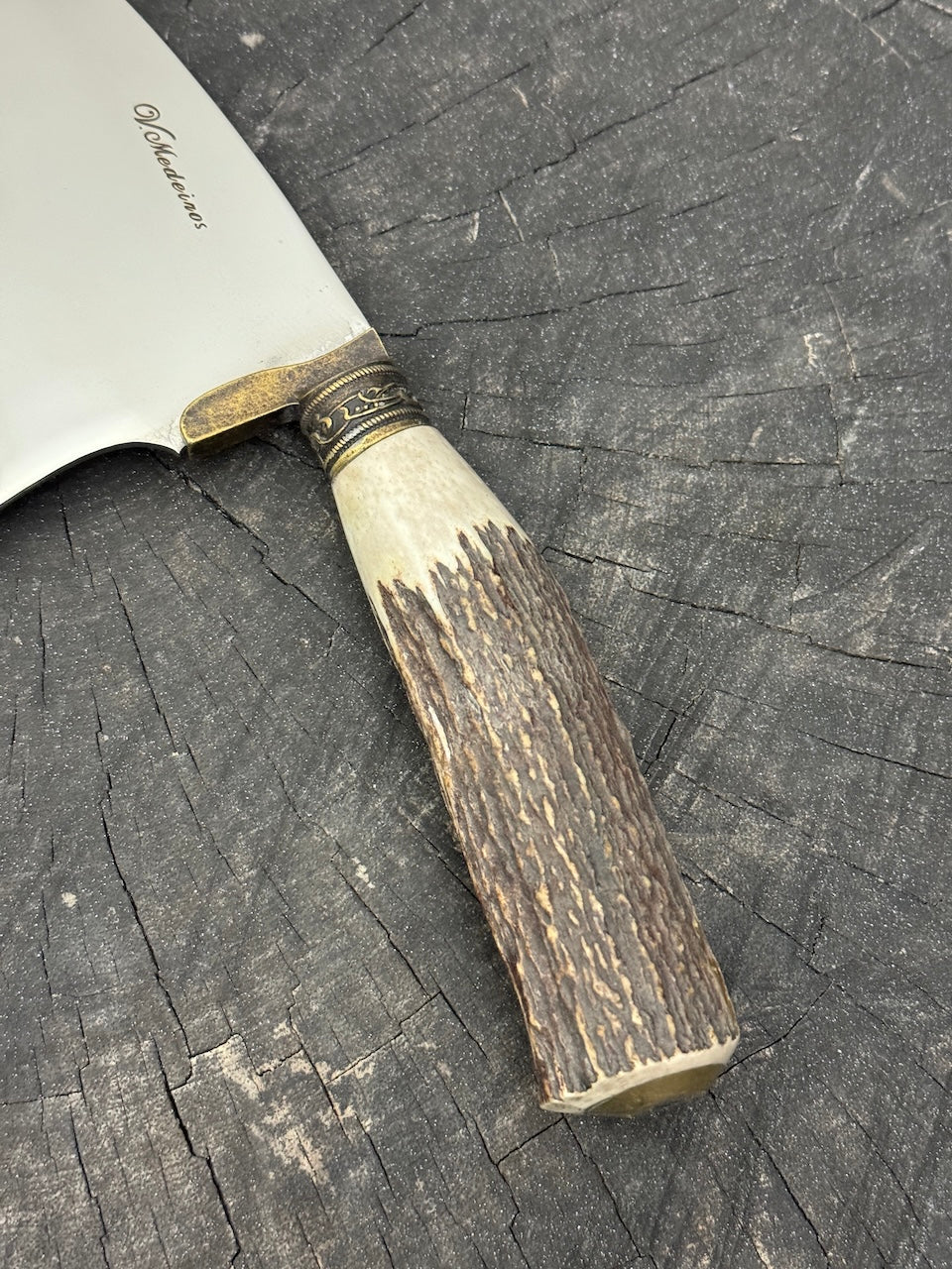 8" Cutelo / Cleaver, Deer Antler, SS440 - 190mm