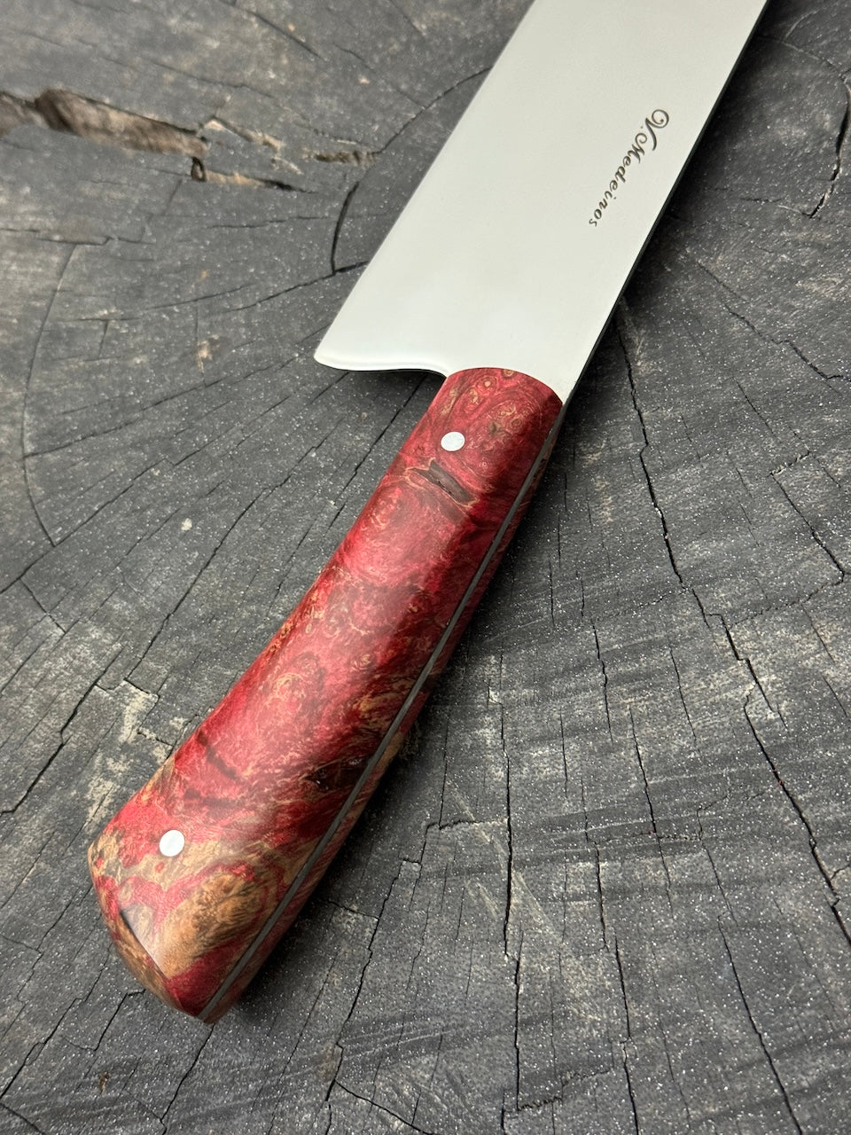 9" Bunka Pro, Full Tang Knife, Maple Burl, SS440 - 220mm