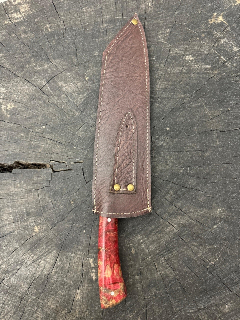 9" Bunka Pro, Full Tang Knife, Maple Burl, SS440 - 220mm