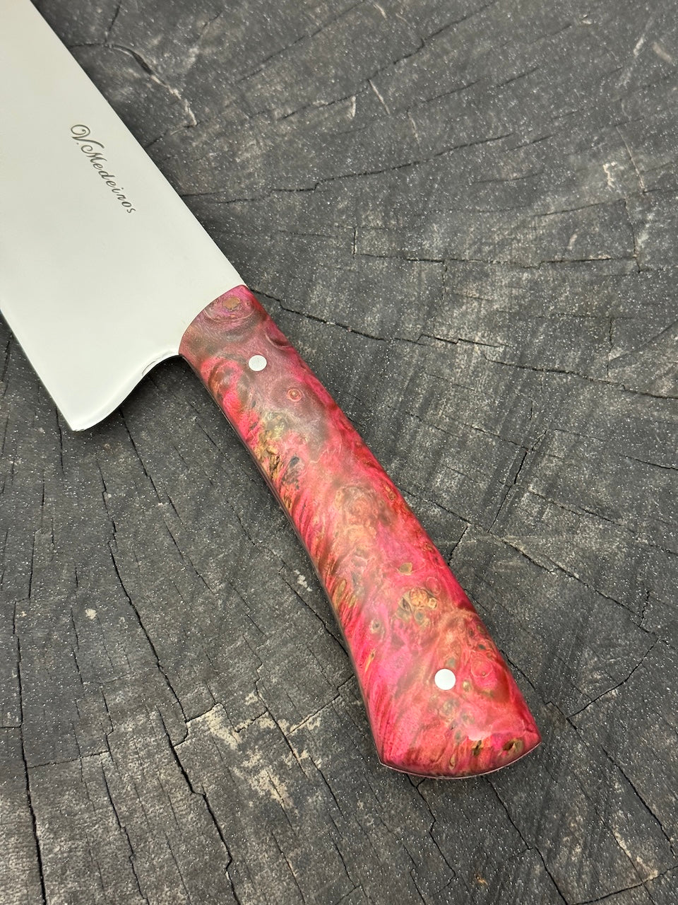 9" Bunka Pro, Full Tang Knife, Maple Burl, SS440 - 220mm
