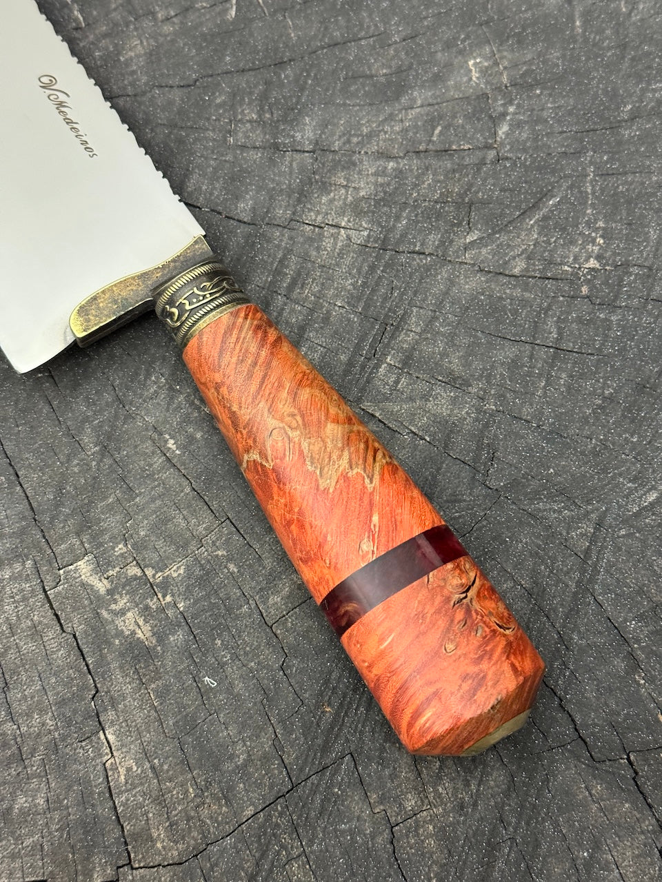 10" Chef Picanha Knife, Maple Burl, SS440 - 250mm