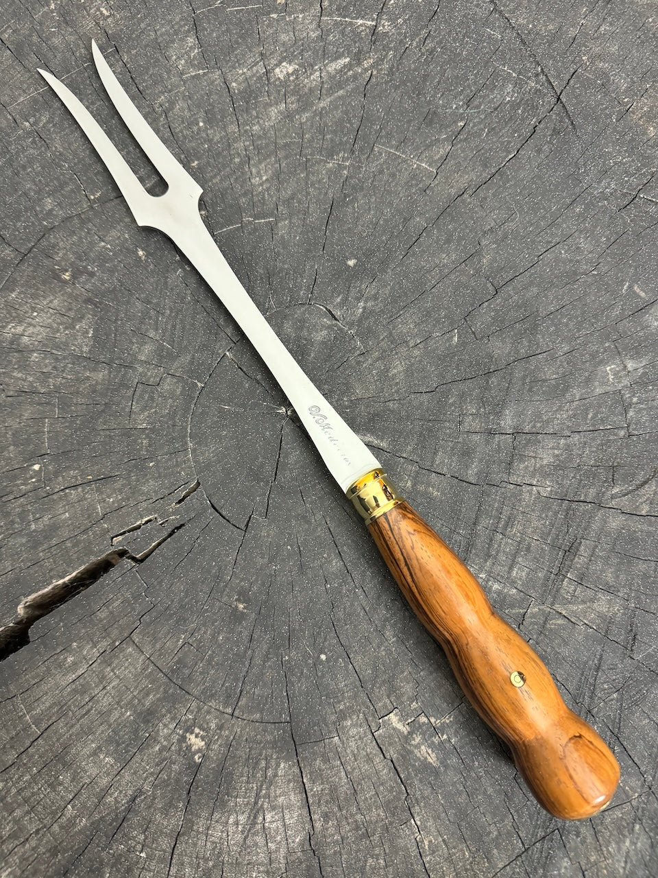 10" BBQ & Grill Fork, Native Hardwood, SS440