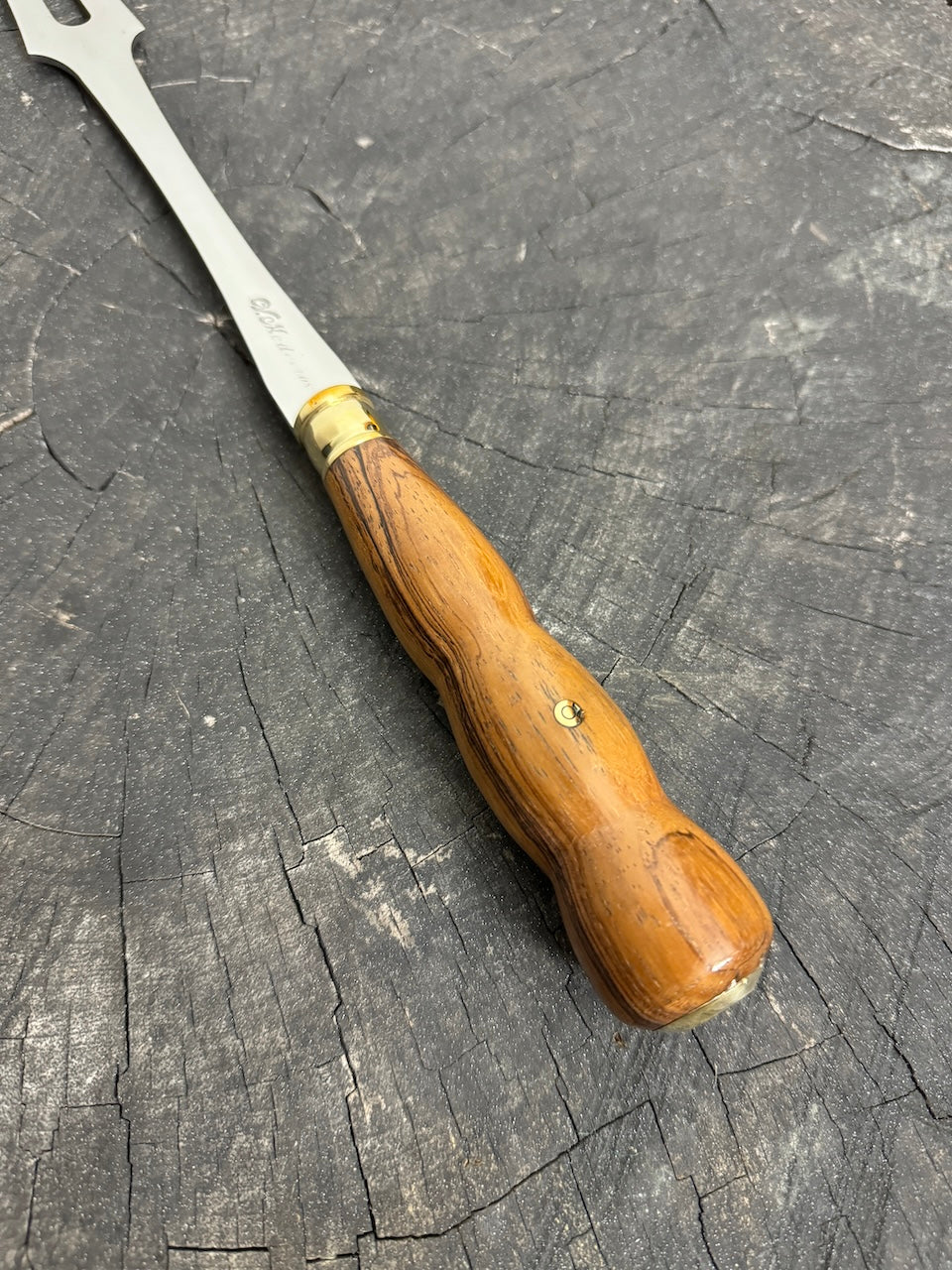 10" BBQ & Grill Fork, Native Hardwood, SS440