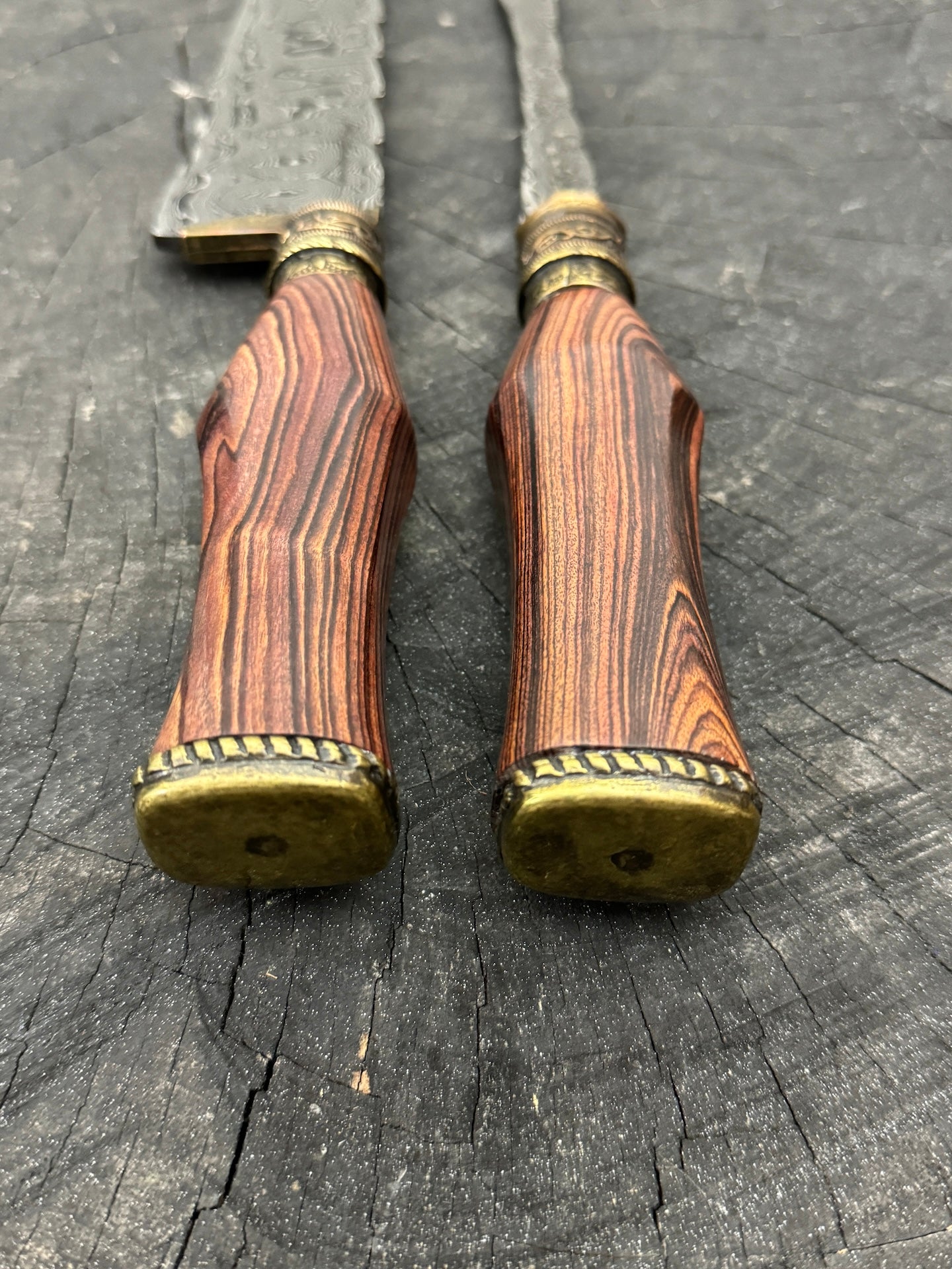 10" Damascus Knife & Fork Set, Violet Jacaranda, CS1095 15n20