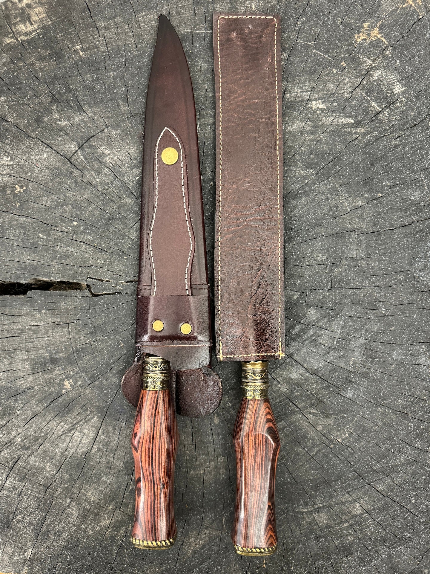 10" Damascus Knife & Fork Set, Violet Jacaranda, CS1095 15n20