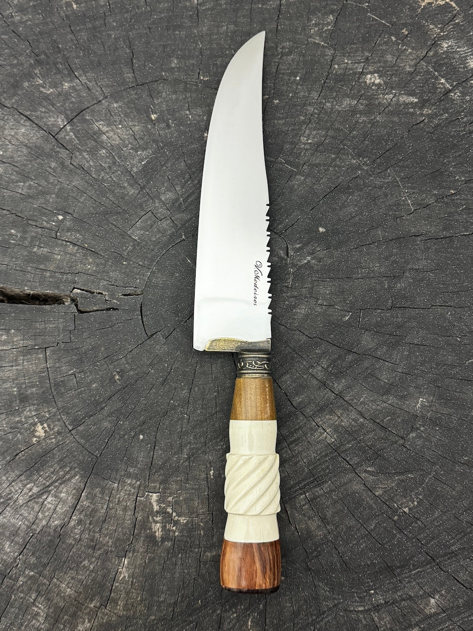8" Artisan Knife, Ostrich Bone, SS440 - 190mm