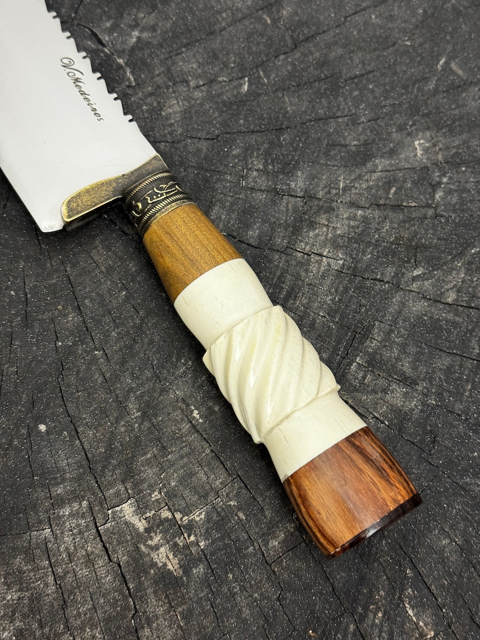 8" Artisan Knife, Ostrich Bone, SS440 - 190mm