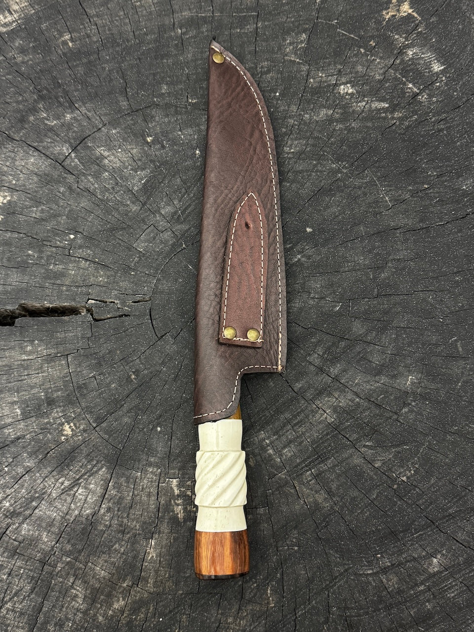 8" Artisan Knife, Ostrich Bone, SS440 - 190mm