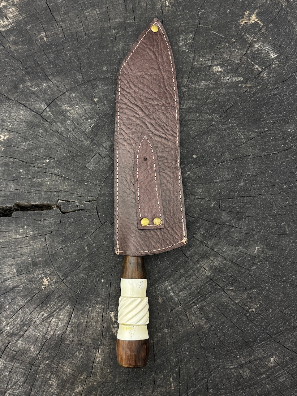 8" Kultura Knife, Ostrich Bone & Native Hardwood, SS440 - 200mm