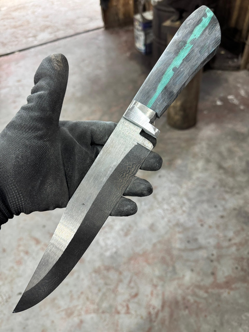 8" Damascus Bowie Knife, Cactus Cholla handle, 220 Layers CS1095 15n20