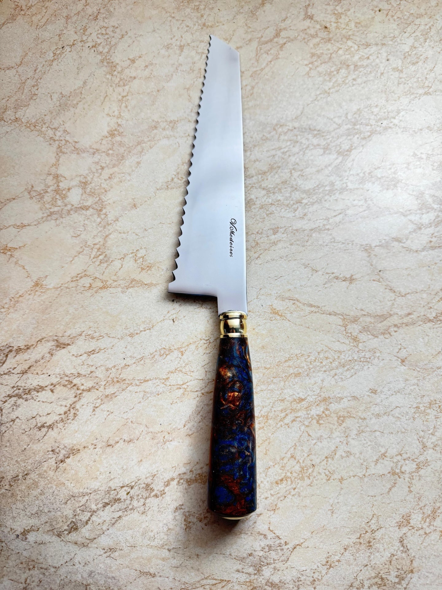 8" Bread & Roast Knife, Custom Block, SS420c - 200mm