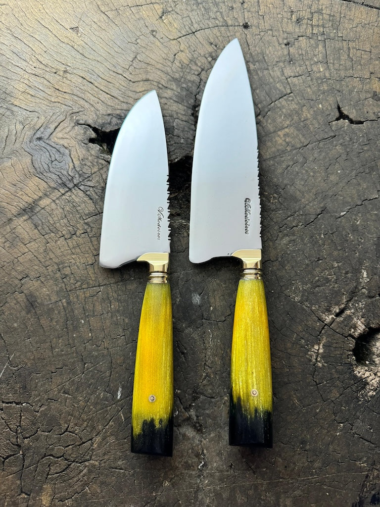 Picanha Duo Set, 6" and 8" Picanha Chef Knife, Whale Rib Bone, SS440