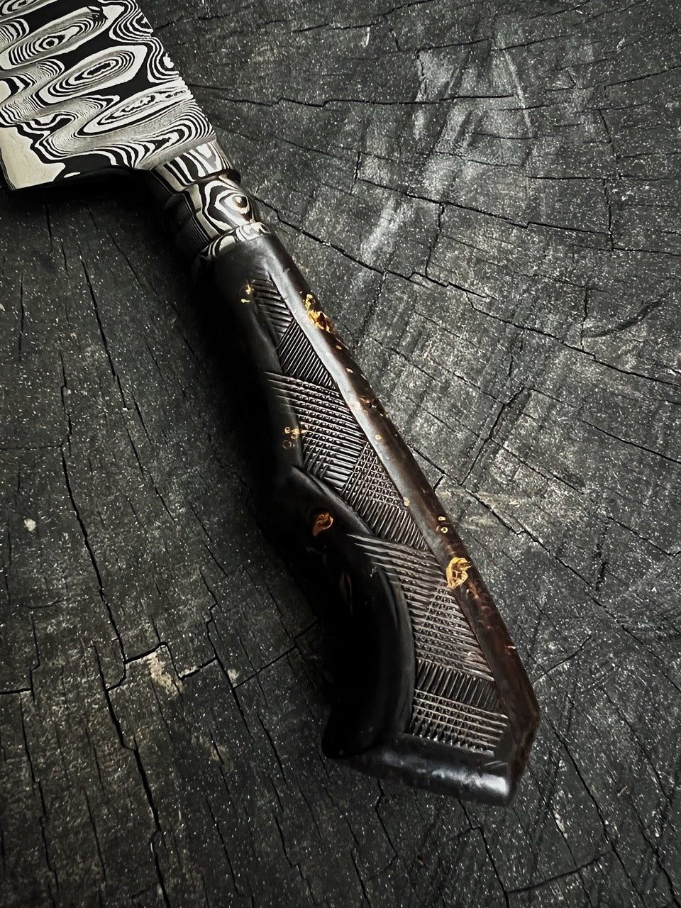 7.5" Damascus Wild Knife 220 Layers GH CS1095 15n20