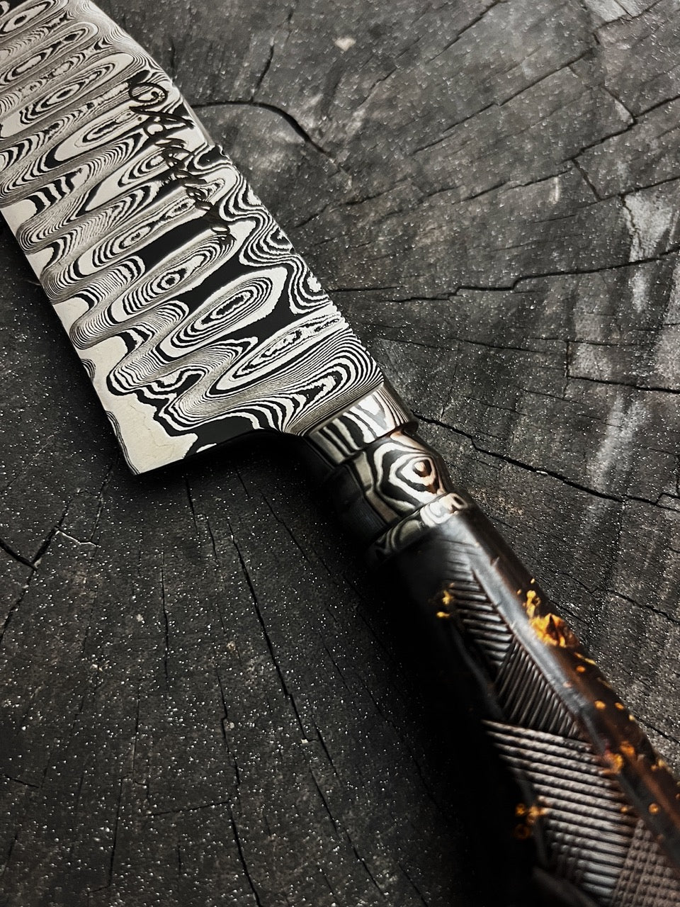 7.5" Damascus Wild Knife 220 Layers GH CS1095 15n20