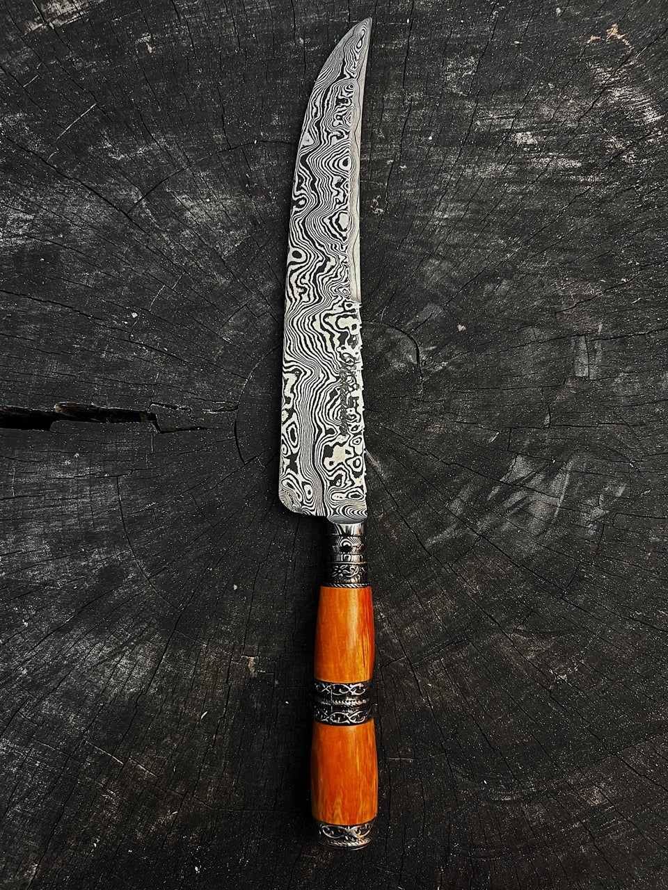 10" Damascus Butcher Knife 180 Layers CS1095 15n20