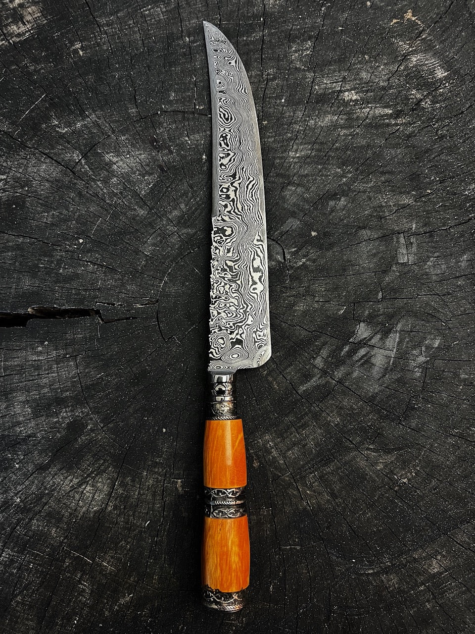 10" Damascus Butcher Knife 180 Layers CS1095 15n20